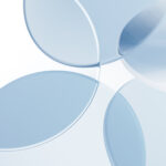 Glass disks with white background